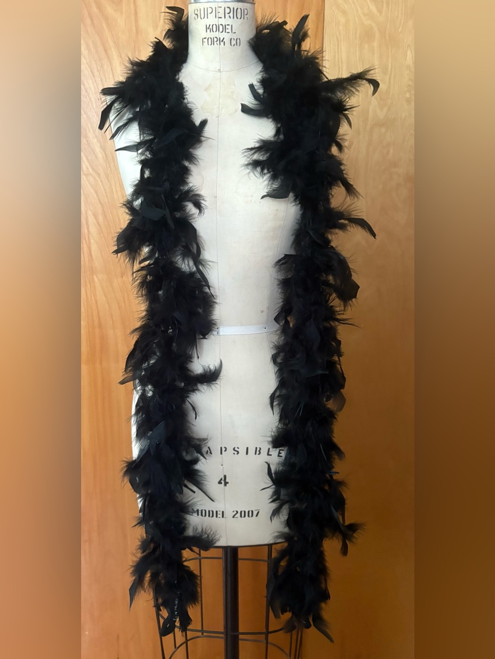 NWT Black Feather Boa 74” Long Fluffy Costume Scarf
